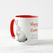 Mug Lapin de Pâques à l'aquarelle fantaisiste (Devant gauche)