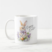 Mug Lapin de Pâques à l'aquarelle Violet Lilas Joyeuse (Gauche)