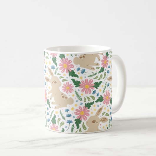 Mug Lapin de Pâques adorable et motif d'œufs (Devant droit)