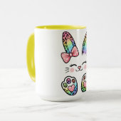 Mug Lapin de Pâques Arc-en-ciel (Devant gauche)