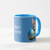 Mug Lapin de Pâques avec un nœud bleu - (Devant droit)