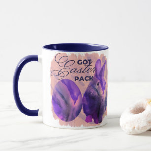 Mug Lapin De Pâques Bleu Et Oeuf Peint