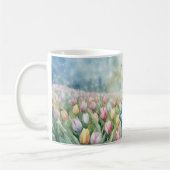 Mug Lapin de Pâques dans une prairie de tulipes (Gauche)