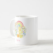 Mug Lapin de Pâques en arc-en-ciel et poussin (Devant gauche)