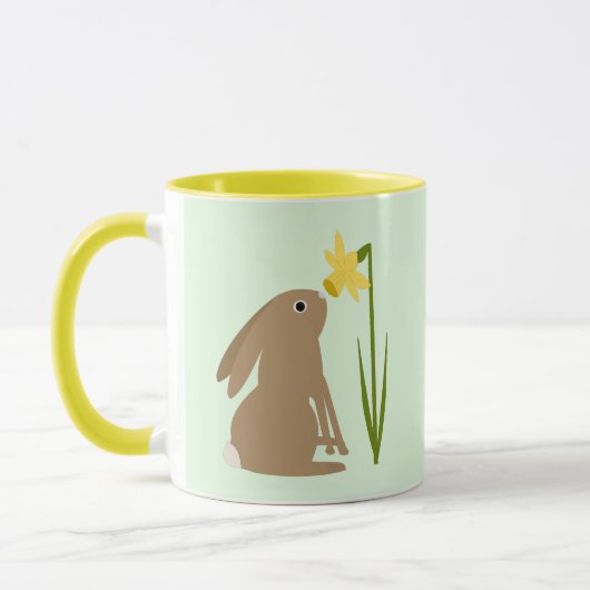 Mug Lapin de Pâques et fleur de jonquille (Gauche)
