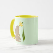 Mug Lapin de Pâques et fleur de jonquille (Devant gauche)