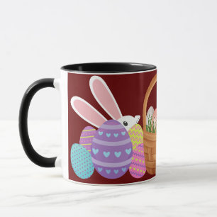 Mug lapin de Pâques et panier d'oeufs