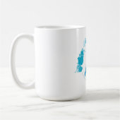 Mug Lapin de Pâques heureux  Kawaii bleu mignon (Gauche)