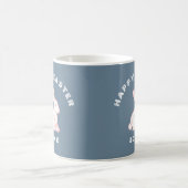 Mug Lapin de Pâques Joyeuses Bunny Slate Bleu Blanc Ro (Centre)