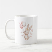 Mug Lapin de Pâques Mignon avec Ballons Pastel (Gauche)