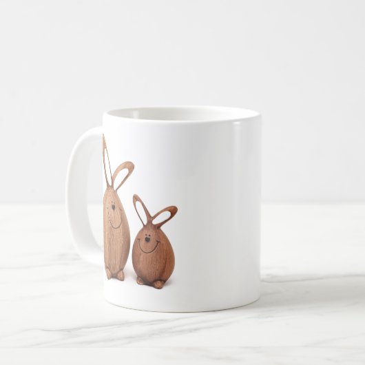 Mug Lapin de Pâques mignon en bois (Devant gauche)