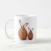 Mug Lapin de Pâques mignon en bois (Gauche)