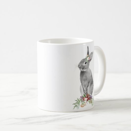 Mug Lapin de Pâques noir blanc (Devant droit)