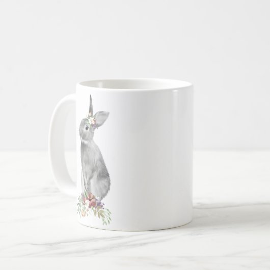 Mug Lapin de Pâques noir blanc (Devant gauche)