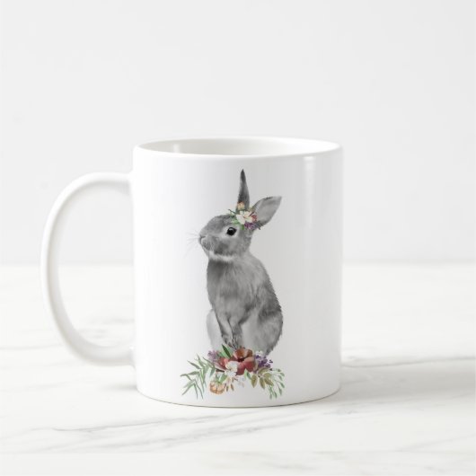 Mug Lapin de Pâques noir blanc (Gauche)
