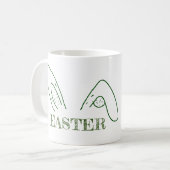 Mug lapin de Pâques oreilles de lapin ajouter un texte (Devant gauche)