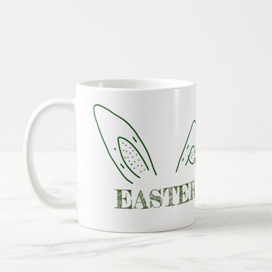 Mug lapin de Pâques oreilles de lapin ajouter un texte (Gauche)