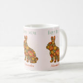 Mug Lapin de Pâques Parties scintillant d'or personnal (Devant droit)