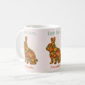 Mug Lapin de Pâques Parties scintillant d'or personnal (Devant gauche)