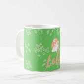 Mug lapin de Pâques personnalisé - vert et rose (Devant gauche)
