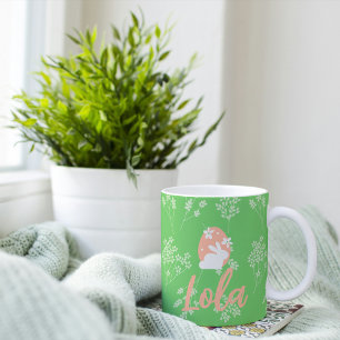 Mug lapin de Pâques personnalisé - vert et rose