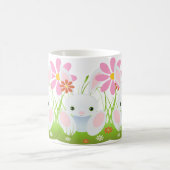 Mug Lapin de Pâques - Petit Lapin Bleu Avec Fleurs (Centre)