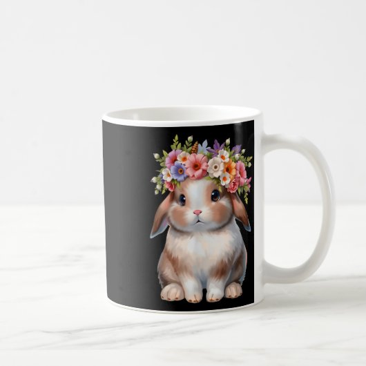 Mug Lapin De Pâques Pour Femmes Filles - Fleur De Lapi (Droite)