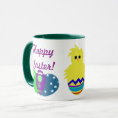 Mug Lapin de Pâques Poussin Jaune Œufs Nom (Devant gauche)