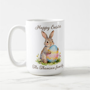 Mug Lapin de Pâques vintage avec famille et œuf
