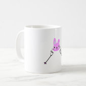 Mug Lapin de ski avec bâtons de ski (Devant gauche)