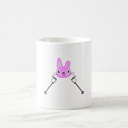 Mug Lapin de ski avec bâtons de ski (Centre)