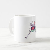 Mug Lapin de ski avec bâtons de ski et lunettes de ski (Devant gauche)