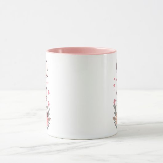 Mug Lapin doux et fleurs (Centre)