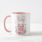 Mug Lapin doux et fleurs (Gauche)