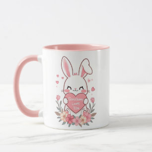 Mug Lapin doux et fleurs