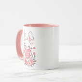 Mug Lapin doux et fleurs (Devant gauche)