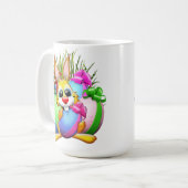 Mug Lapin drôle mordant un œuf de Pâques (Devant gauche)