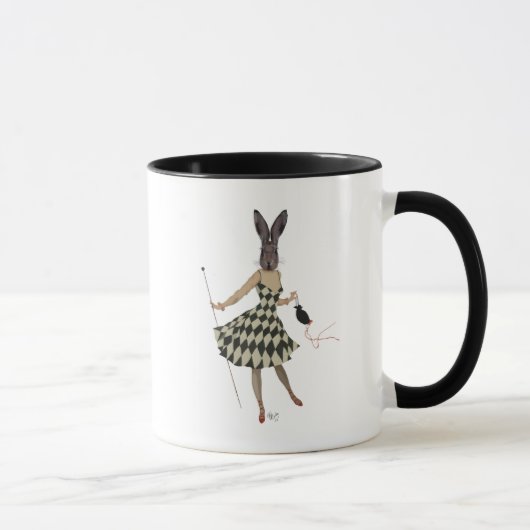 Mug Lapin en robe blanche noire (Droite)