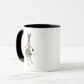 Mug Lapin en robe blanche noire (Devant gauche)