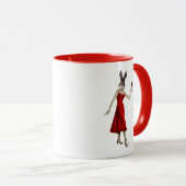 Mug Lapin en robe rouge (Devant droit)