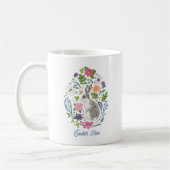 Mug Lapin et fleurs de Pâques personnalisés (Gauche)