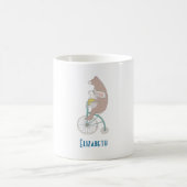 Mug Lapin et ours en Whimsical Riding a Bike Together (Centre)