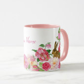 Mug Lapin floral rose  (Devant droit)