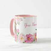 Mug Lapin floral rose  (Devant gauche)