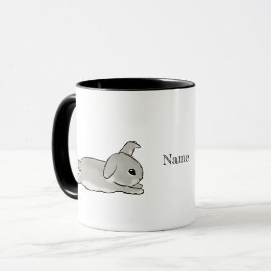 Mug Lapin gris (Devant gauche)