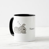Mug Lapin gris s'étire (Devant gauche)