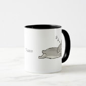 Mug Lapin gris s'étire (Devant droit)