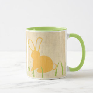 Mug Lapin jaune et herbe verte par Chariklia Zarris