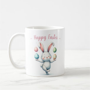 Mug Lapin Jongle des oeufs colorés de Pâques