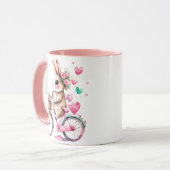 Mug Lapin joyeux et romantique lapin sur vélo (Devant gauche)